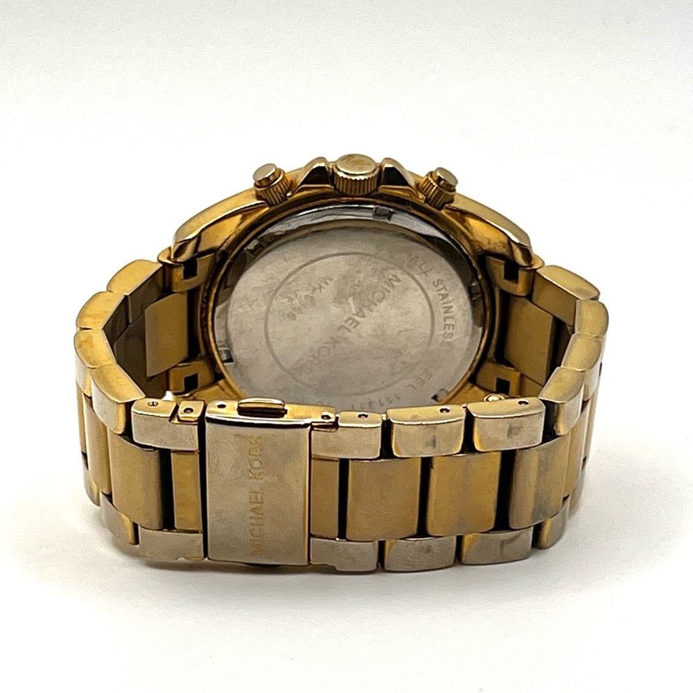 Michael Kors Blair Glitz Womens Watch MK5166 Gold Crystal Bezel 6" New Battery - Picture 6 of 13